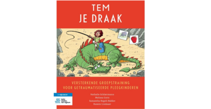 boekcover van het boek Tem je Draak, met daarop een illustratie van een kind en een draak