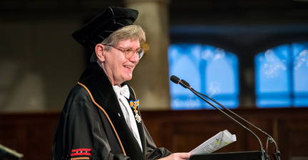 Professor Lisbeth Utens spreekt haar afscheidsrede uit